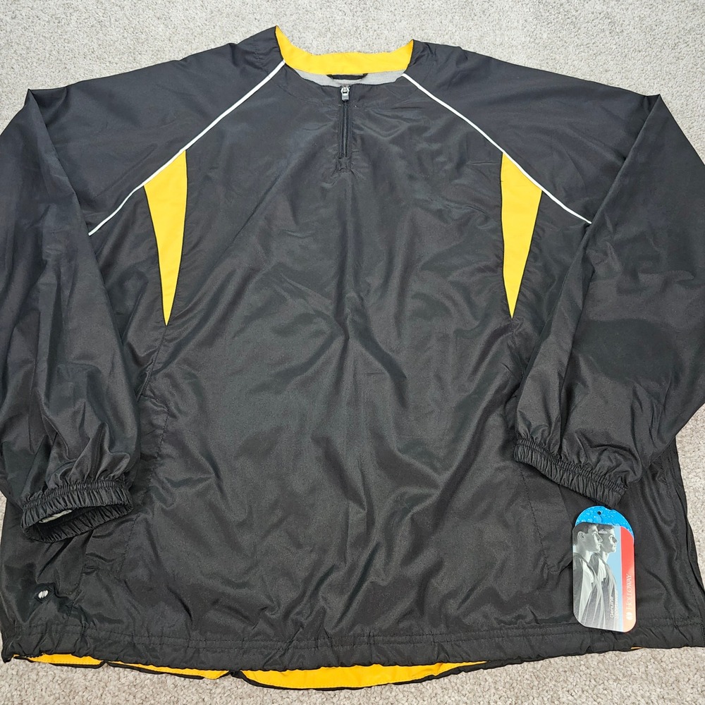 Holloway XL Pullover‎ Windbreaker Jacket Black Yellow Mens Purdue Steelers Golf